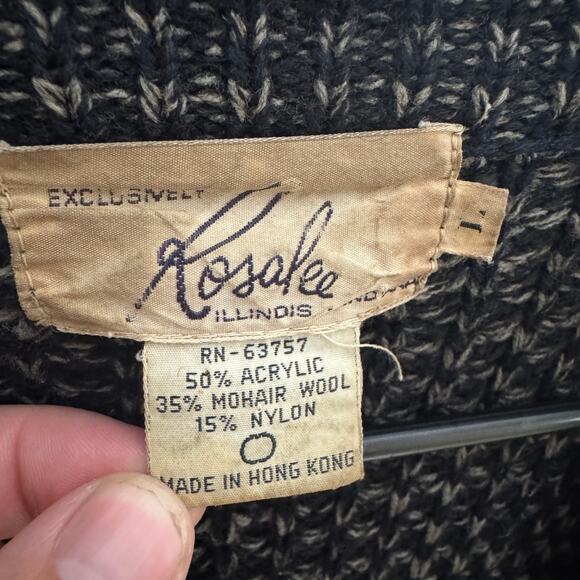 Rosalee Vintage Mohair Wool Open Front Knit Cardigan Sweater US Women's L - Picture 4 of 7